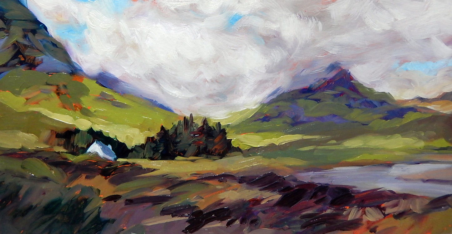 Clouds Moving Over Beinn Fhada (Long Hill) Glencoe's Most Easterly Sister, oil