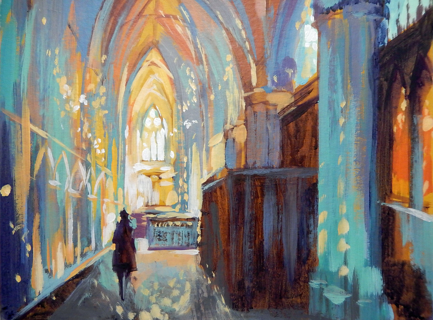 Selby Abbey, Christmas Light, acrylic