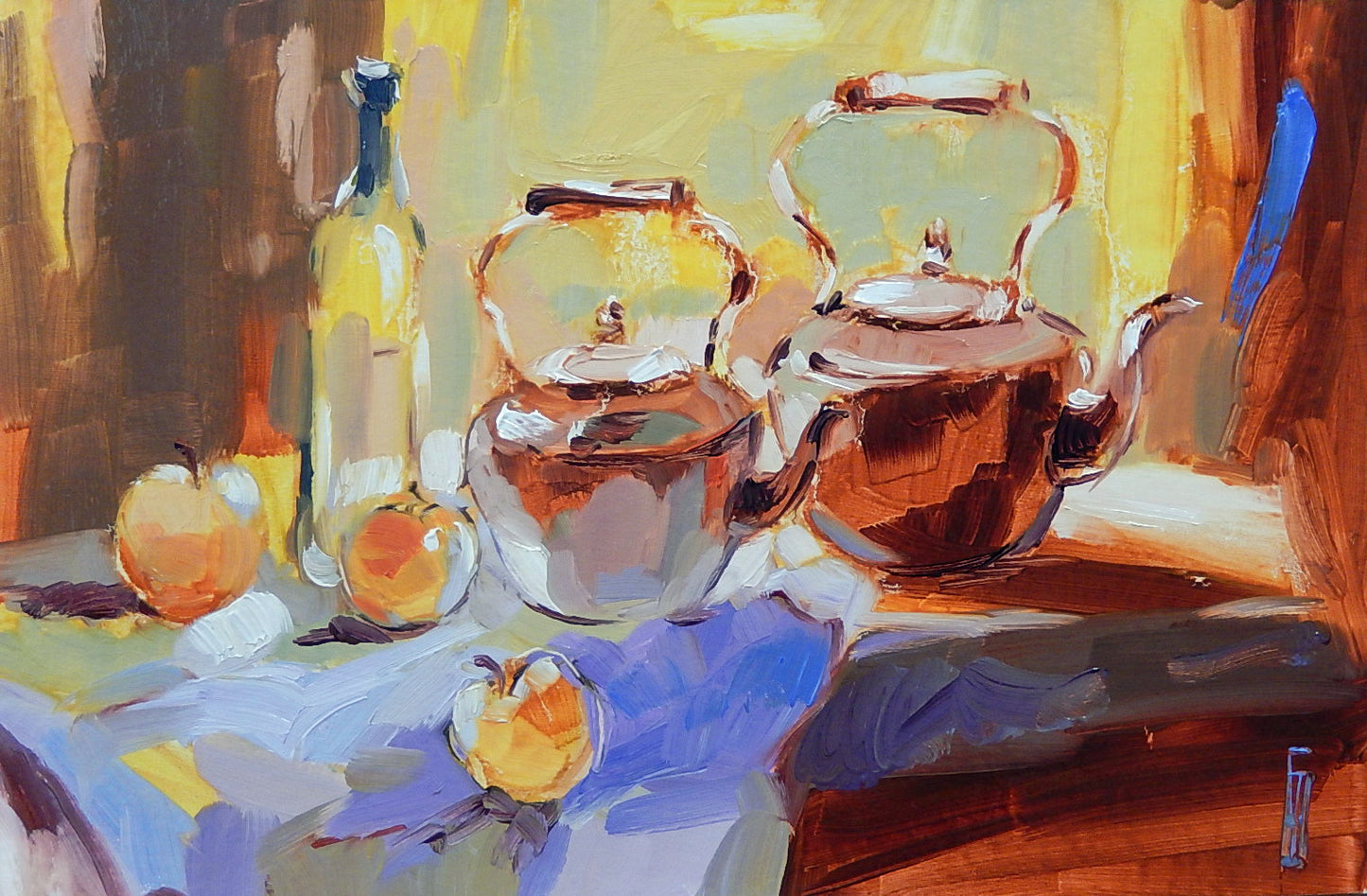 Still-life with Two Copper Teapots