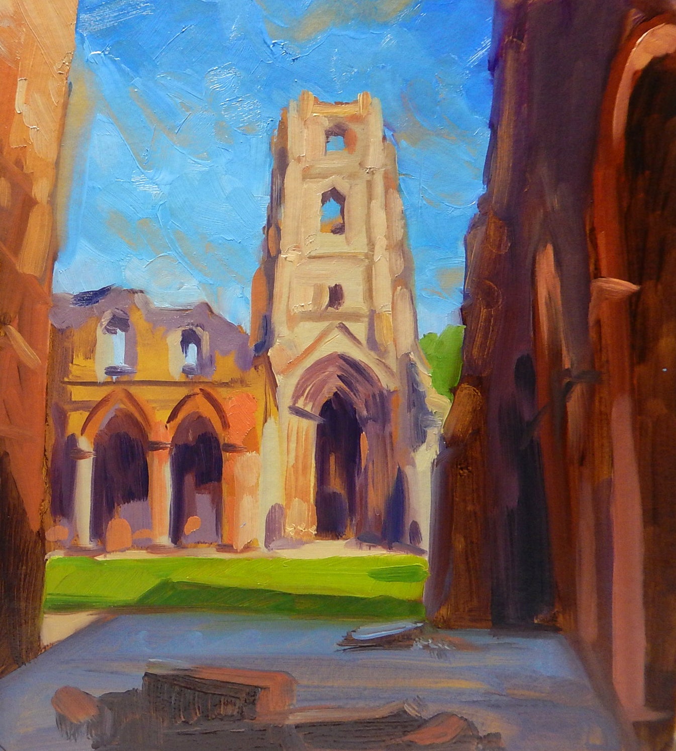 Huby's Tower, Fountains Abbey, oil