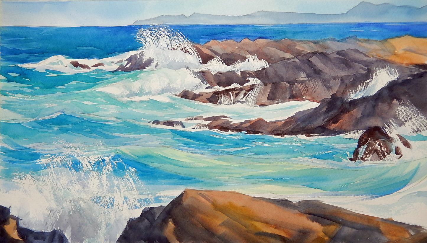 View from Smirisary Walk (Incoming Waves), Scottish Coast