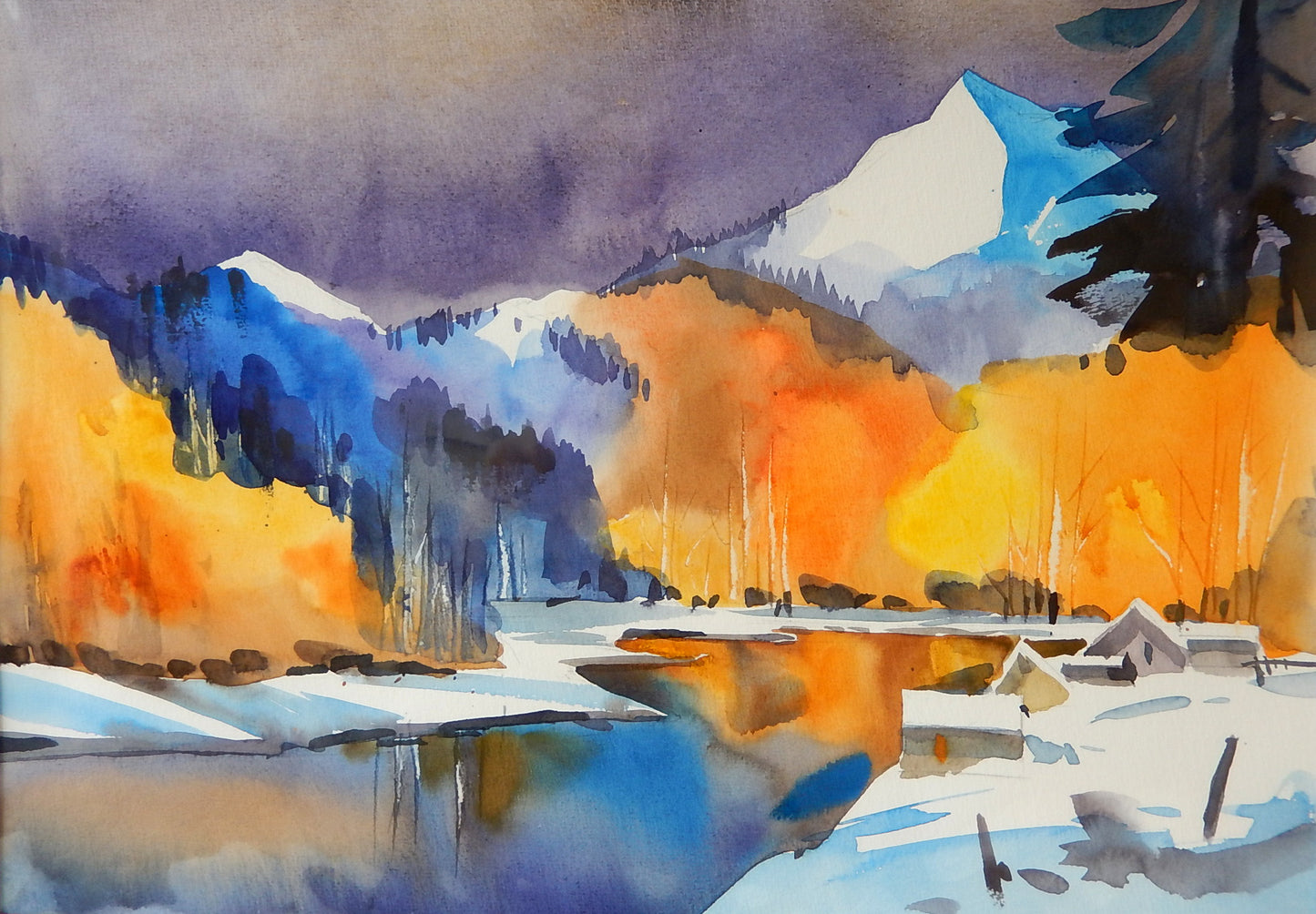Merced River, Yosemite (Version 1), inspired by Frank Francese