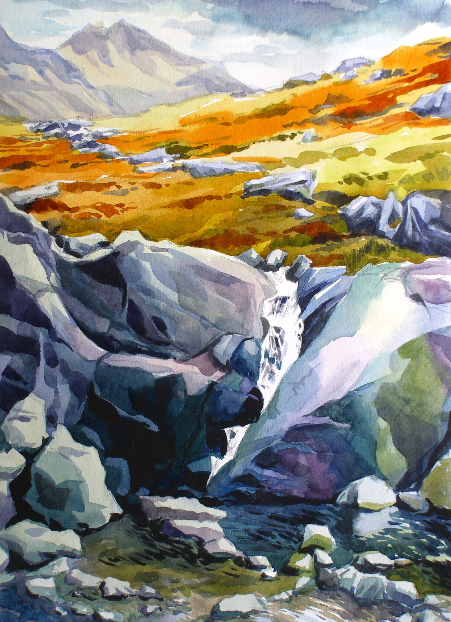 The Path from Llyn Idwal, North Wales (Giclée Print)