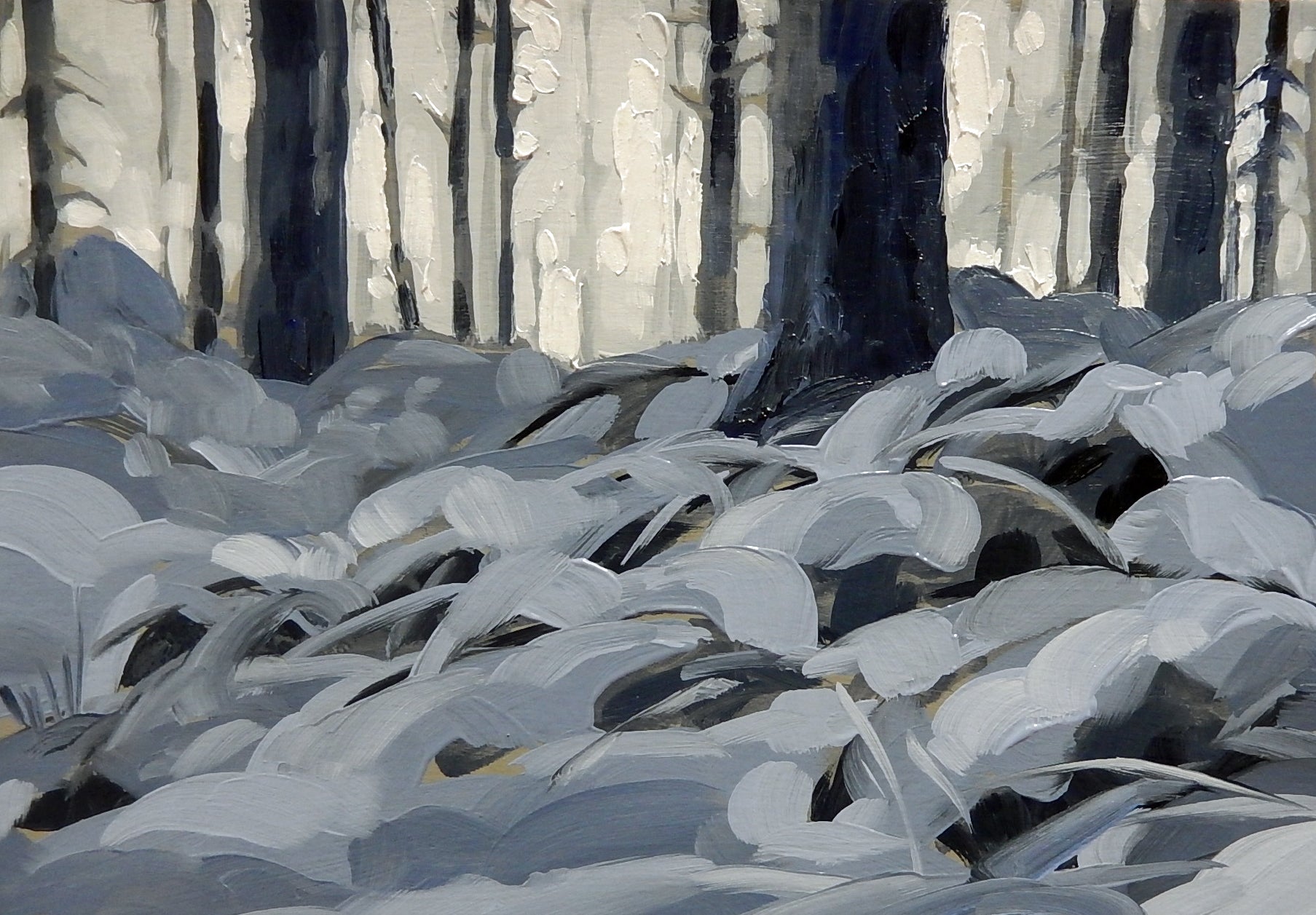 Tonal study of a pine woodland – Julia Borodina Fine Art
