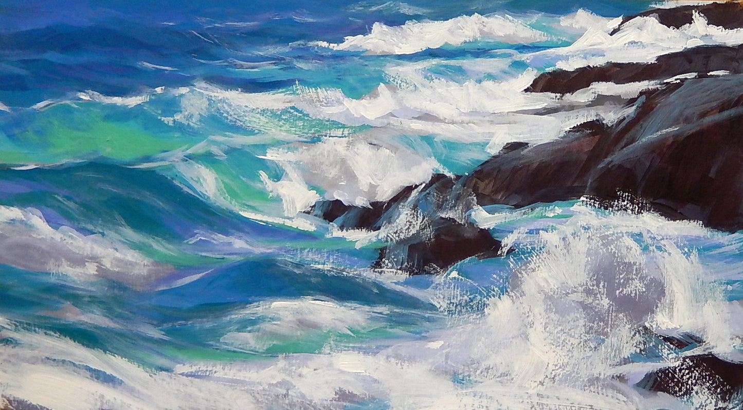 Crushing Waves, acrylic