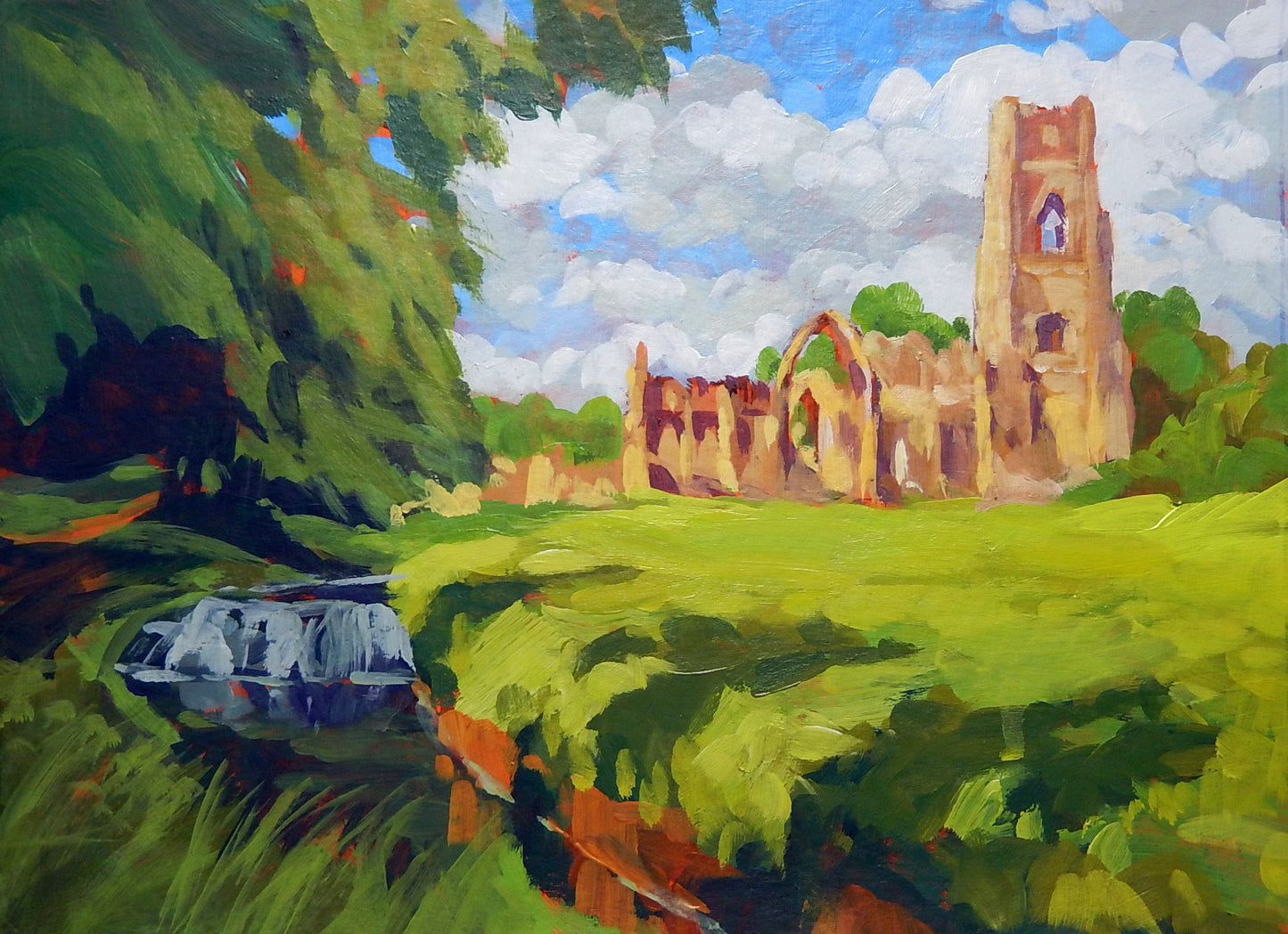 May at Fountains Abbey, acrylic