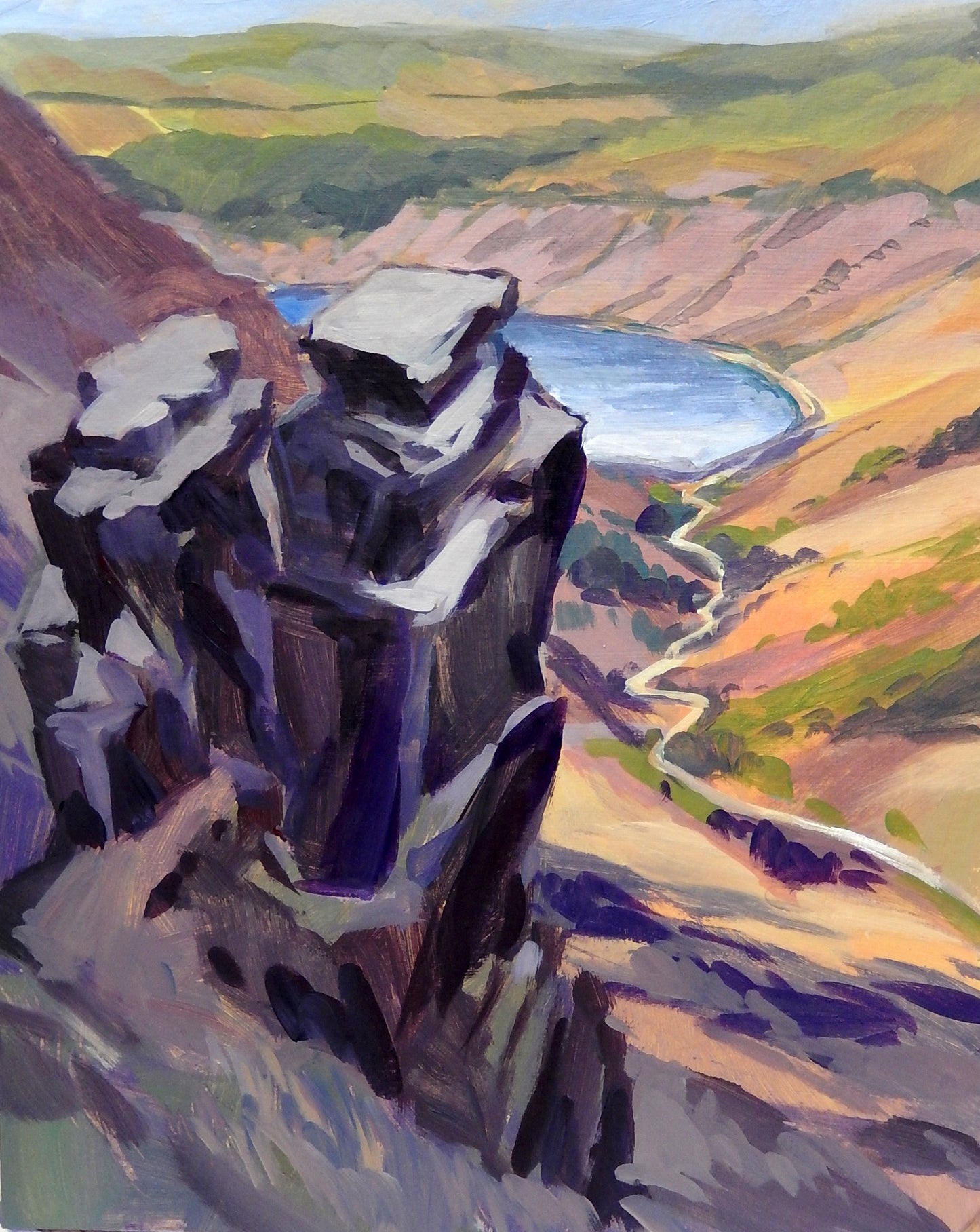 The Trinnacle at Dovestone Reservoir, acrylic