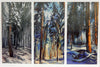 Winter Months at Denby Woods, 3 vertical images (print)