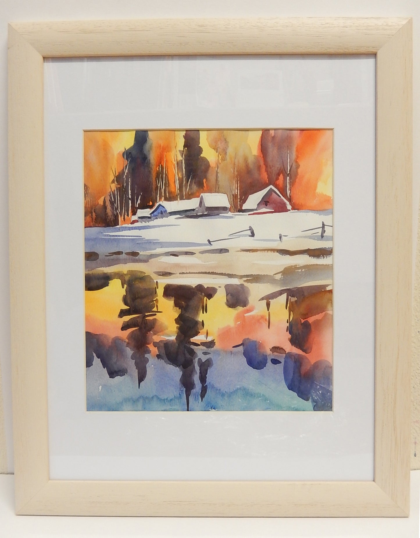 Winter Reflections - Large Sketch (Version 1, Framed), inspired by Frank Francese