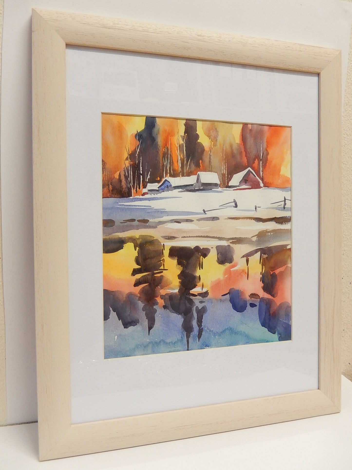 Winter Reflections - Large Sketch (Version 1, Framed), inspired by Frank Francese